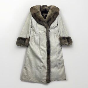 VTG Rajac Leather Coat Women’s Boho Fur Trim Luxury Long Jacket Canada Made Read